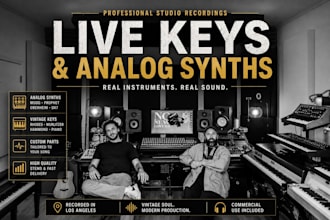 record live analog synths, piano, rhodes, wurlitzer or organ