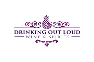 design the perfect logo for drinking out loud wine and spirits consultancy