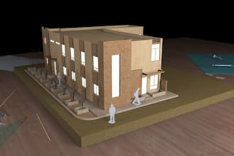 do wood architectural conceptual model rendering