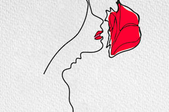 draw vector line art illustration, line drawing, outline