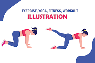 do exercise, yoga, fitness, workout illustration