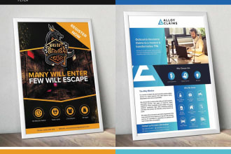 design flyer, brochure, car wrap, label and packaging
