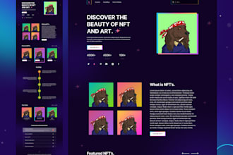 design nft or crypto landing page or website in figma, psd or xd