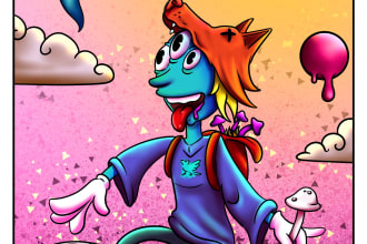 draw with cartoon art style illustration anything for you