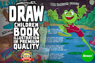 draw children book illustration in premium quality