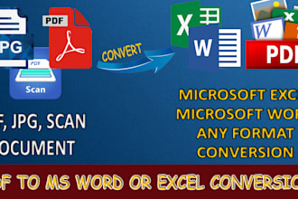 do PDF to excel and word conversion