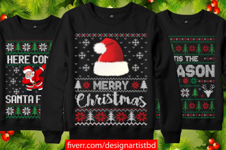 create a custom ugly christmas sweater and sweatshirt
