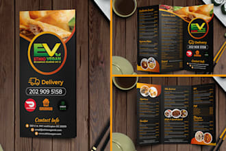 design attractive food menu, restaurant menu, and food flyer