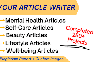 write beauty, self care and mental well being articles