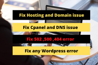 fix hosting related issues,dns ,setup cloudflare,ftp and domain issue