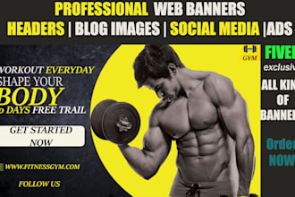 design great professional attractive web header, slider,banner,social media ads