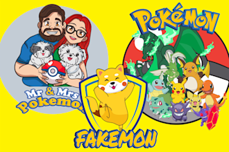 draw pokemon and fakemon logo or illustration