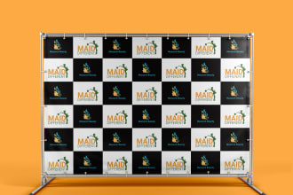 design a clean backdrop, step and repeat banner