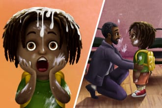 draw african american children book illustrations