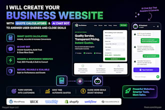 build business website with quote calculator and ai chatbot