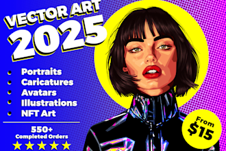 draw vector portraits, caricatures and avatars 2025