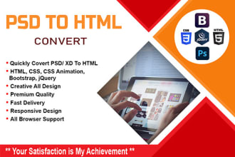 convert PSD to HTML with responsive by bootstrap