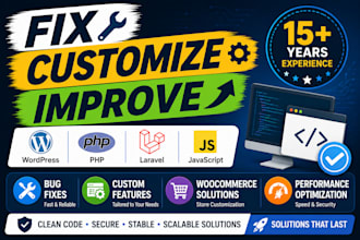 fix website bugs, wordpress, PHP, laravel, and javascript errors