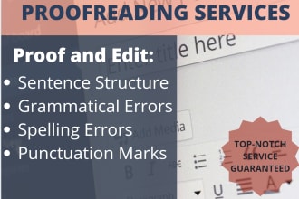 proofread and light edit errors in your writing