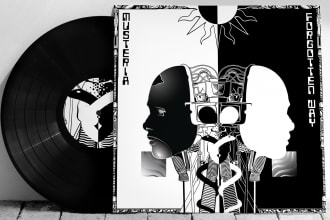 draw psychedelic album cover artwork in my abstract style