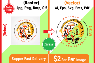 modify or recreate logo or anything to vector within 2 hours