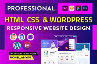design responsive HTML CSS bootstrap and wordpress website