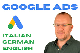 teach you google ads in english, italian or german