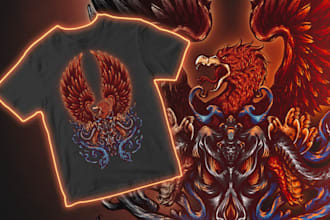 design awesome dark art illustration for tshirts and merchandise