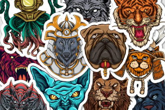 create custom logo, sticker, patch, mascot, t shirt design