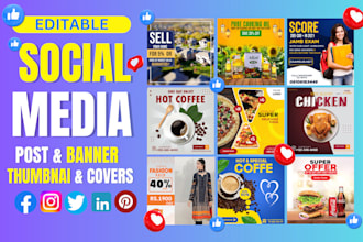 design 45 creative social media posts for instagram and fb