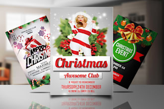 design awesome christmas,new year,party flyer and invitation