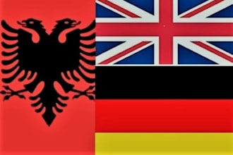translate english, albanian, german