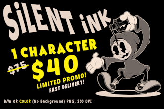 create rubber hose cartoon characters in 1930s style