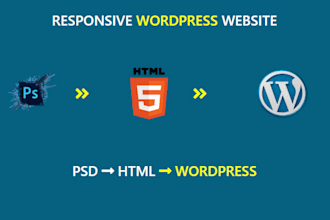 convert psd, xd to html and psd, xd to wordpress website
