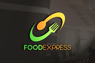 do modern food express restaurant cooking logo design