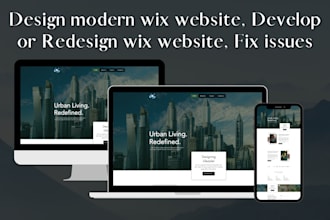 design modern business wix website, develop or redesign wix website, fix issues
