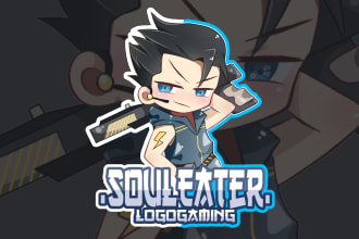design exclusive logo with cute anime mascot, chibi