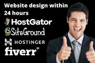 design wordpress website on hostgator, godaddy, siteground, hostinger