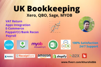 do UK bookkeeping, vat return in quickbooks, xero, sage