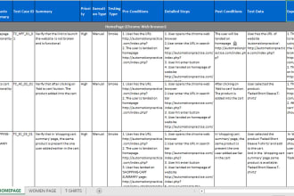 write your test cases and scenarios in sqa