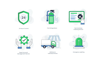 design custom flat icon set for website and mobile app