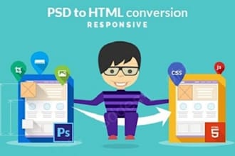 convert psd to html responsive bootstrap 4