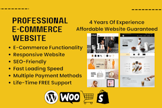 develop a wordpress ecommerce website or shopify website