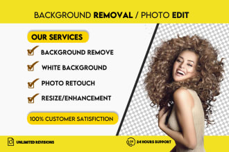 do background removal and edit to a white, transparent image
