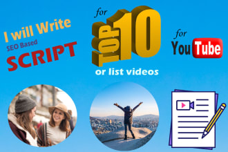 write SEO friendly script for top 10 youtube video