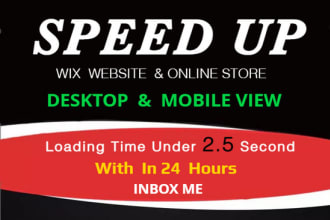 speed up your wix website or online store  within 24hrs