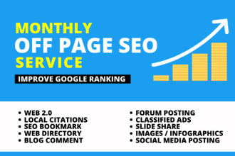 do monthly off page SEO service for google top ranking