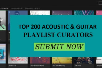 submit your single to top 200 acoustic and guitar playlist curators