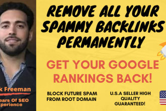 identify and remove all spammy backlinks to increase google rankings