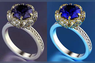 do professional high end 3d jewelry photo editing or retouch